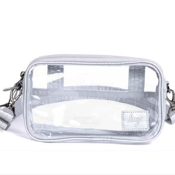 lug Handbags - Lug Coupe XL Clearview Crossbody Bag Hip Pouch Metallic Silver BNWT
